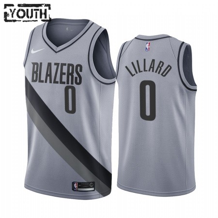Maillot Basket Portland Trail Blazers Damian Lillard 0 2020-21 Earned Edition Swingman - Enfant